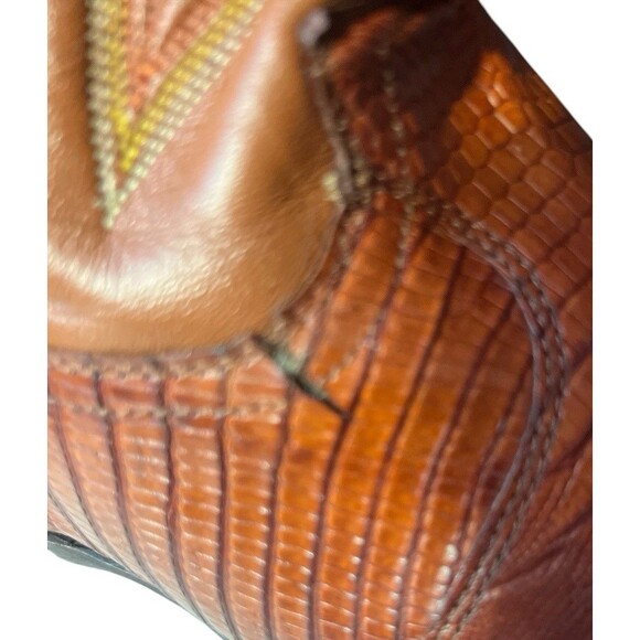 Justin Lizard Skin Mens Cowboy Boots Exotic Western Brown IMPERFECT Size 11 D - Picture 6 of 10